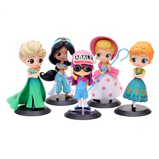 โมเดลฟิกเกอร์ PVC รูปตัวตลก Disney Princess Q Posket Snow Elsa &amp; Anna 15 แบบ ของเล่นสําหรับเด็ก