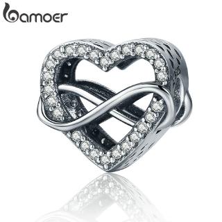 BAMOER สร้อยข้อมือสีเงิน Love is Endless Charm 925