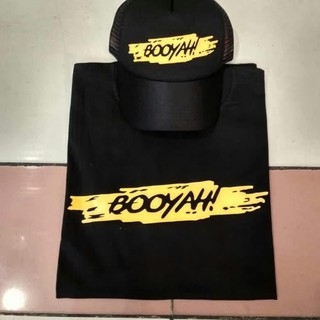 เสื้อยืด + หมวก เสื้อผ้าลดราคา COMBED 30S DISTRO BOOYAH ฟรีไฟ PUBG MOBA !!