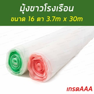 มุ้งขาว 16ตา มุ้งขาวโรงเรือน ป้องกันแมลง กว้าง3.7x30เมตร ไว้กันนก ปลูกผัก ทำการเกษตร ทำโรงเรือน กันยุง มุ้งเกรดA
