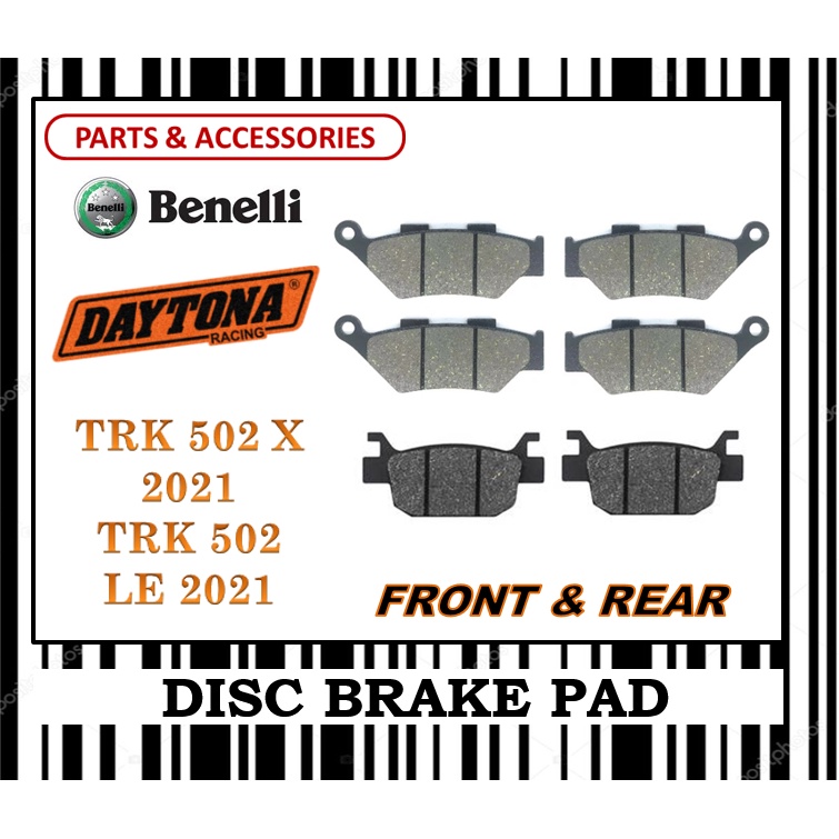 BENELLI TRK 502 X 2021 ชุดผ้าเบรค TOURING FR0NT & REAR DAYTONA TYPE