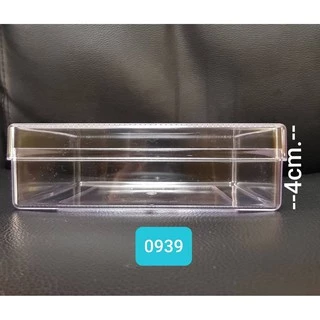 กล่องใส่คุกกี้ กล่องพลาสติกใส่ขนม กล่องใส่ขนมทรงแบน No.0938 / No.0939
