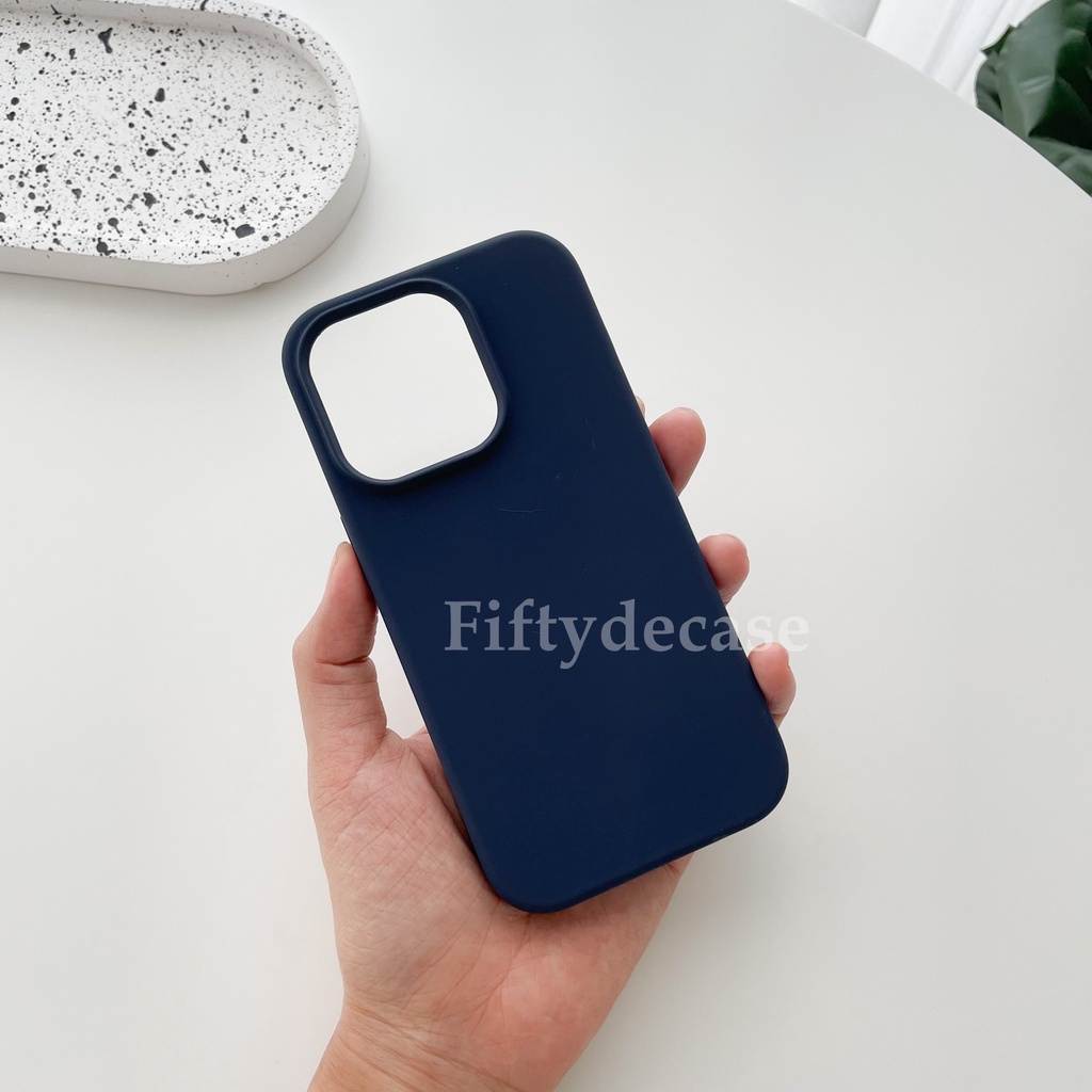 เคสกำมะหยี่ รุ่น7-16promax เคสซิลิโคนสีพื้น เคสสีเข้ม ไม่มีโลโก้ (สีกรม) พร้อมส่ง !!!