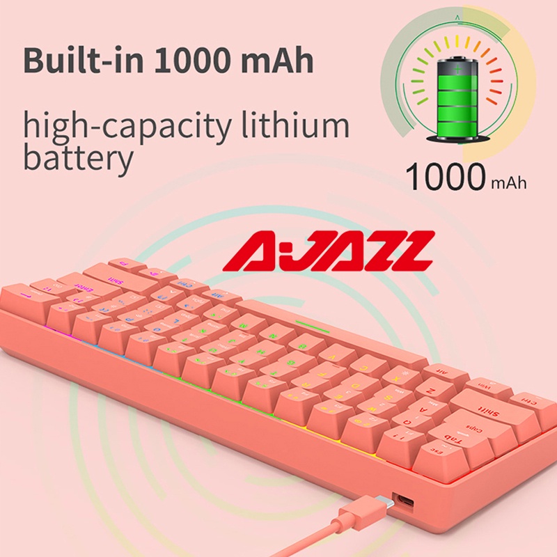 RG.BEAST Ajazz STK61 คีย์บอร์ด Mechanical Keyboard คีย์บอร์ดบลูทูธไร้ ...
