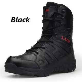 39-47 รองเท้าทหาร Mens Military Tactical Boots Leather Desert Army Combat Hiking Shoes