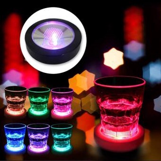 จานรองแก้วมีไฟเรืองแสง LED colors light cup mate