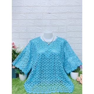 เสื้อคุณแม่ลูกไม้สวย ใส่ออกงานได้ เสื้อลูกไม้ผู้หญิงมีหลายสีให้เลือก เสื้อลูกไม้ผู้หญิงแขนสั้น ใส่ไปวัด งานบุญ ราคาถูก