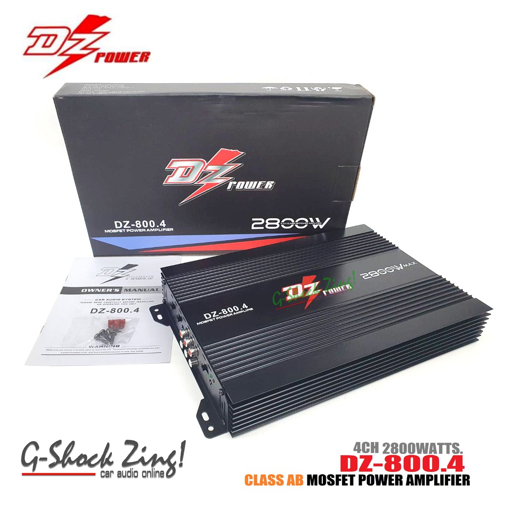 DZ POWER รุ่น DZ 500.4 เพาเวอร์แอมป์ 4ชาแนล คลาสAB สำหรับขับเสียงกลางแหลมหรือซับเบส กำลังขับ 2000Wat