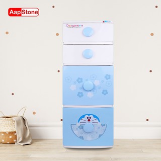 Aapstone ตู้ลิ้นชัก 4 ชั้น หน้ากว้าง 42 ซม. โดราเอมอน Doraemon ลิขสิทธิ์แท้ ลายบลูซากุระ