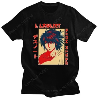 เสื้อยืดสีขาว[พร้อมส่ง] เสื้อยืดแขนสั้น ผ้าฝ้าย พิมพ์ลายการ์ตูนอนิเมะ Death Note สไตล์คลาสสิก สําหรับผู้ชายS-4XL