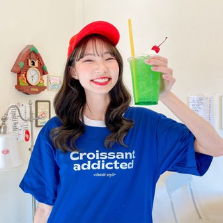 Live239# เสื้อคัตตอล มีหลายสี “Croissant” สไตล์เกาหลี Dream Big Tshirt โอเวอร์ไซน์ สาวอวบใส่ได้ พร้อมส่ง คอกลม ผ้านุ่ม