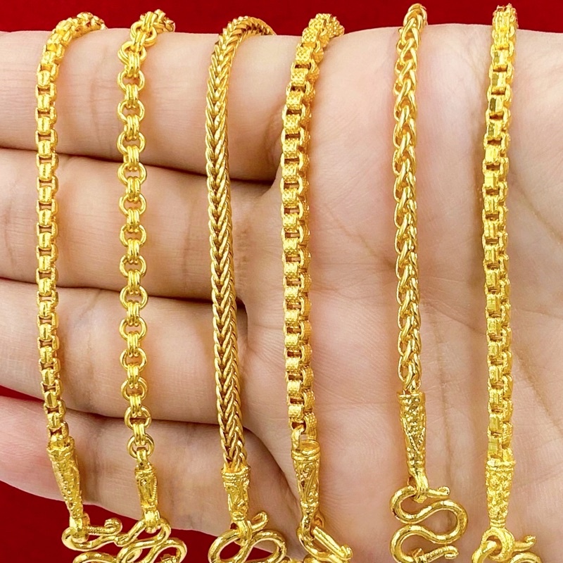 สร้อยคอทอง1บาท สวยเหมือนจริง สร้อยทองไมครอนงานเกรดคุณภาพ ยาว20นิ้วทุกเส้น 0301