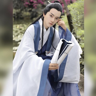 Qq Ming Made Hanfu ชุดเสื้อคลุม สไตล์โบราณ แฟชั่นฤดูใบไม้ผลิ และฤดูร้อน สําหรับนักเรียนผู้ชาย