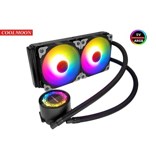 (พร้อมส่ง) ชุดนํ้าปิด CPU Liquid Cooling PC Cooler 5v ARGB Coolmoon 240 Ice Diamond ชุดน้ำปิด 2 ตอน ของใหม่