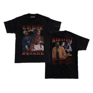 เสื้อยืด พิมพ์ลาย Tupac Shakur Makaveli สไตล์วินเทจ โอเวอร์ไซซ์ 2 ชิ้น