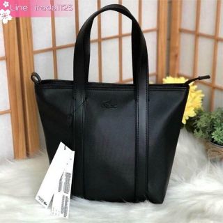 Lacoste Womens Classic Monochrome Zip Tote Bag ไซส์ S ของแท้ ราคาถูก