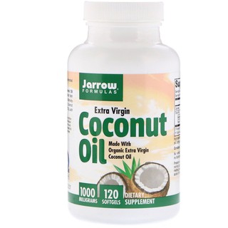 พร้อมส่ง!!! Jarrow Formulas, Coconut Oil, Extra Virgin, 1,000 mg, 120 Softgels