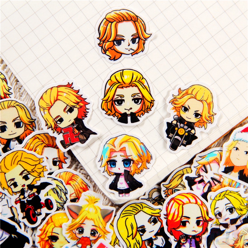 Mikey Q-1 Tokyo Revengers . สติกเกอร์แมนนวล Manjiro Sano Diary สําหรับตกแต่งไดอารี่ สติกเกอร์ตกแต่งอัลบั้มแฟชั่น DIY 48 ชิ้น / ชุด