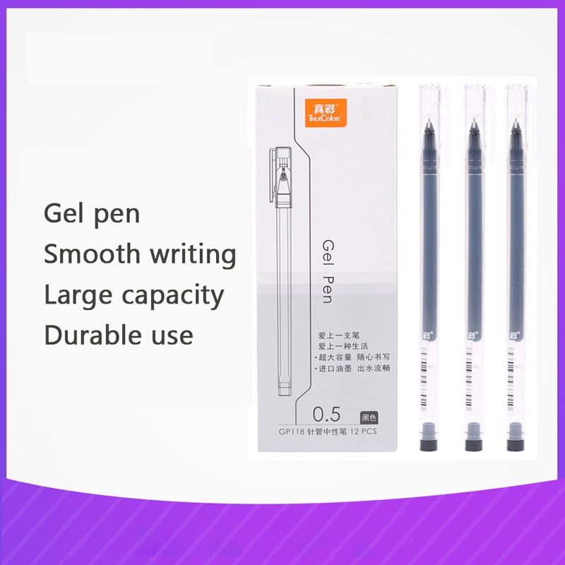 1 PCS  Gel Pens 0.5mm 4 Colors  fine point Black,red,deep blue,crystal blue ink color Refillable dai