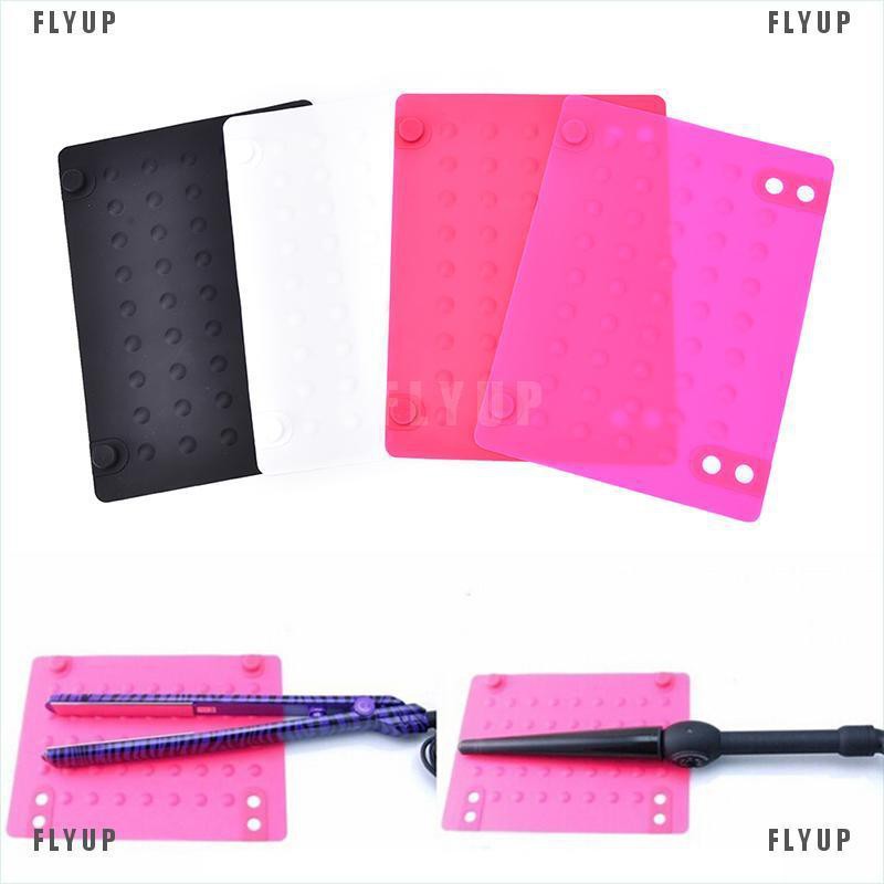 FLYUP Flat Iron Travel Case Heat Resistant Silicone Mat Hair