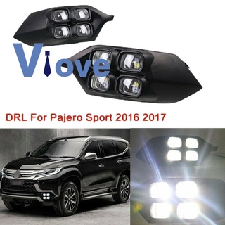 ไฟเดย์ไลท์ LED DRL สําหรับรถยนต์ Mitsubishi Pajero Sport Montero 2016-2017 2 ชิ้น