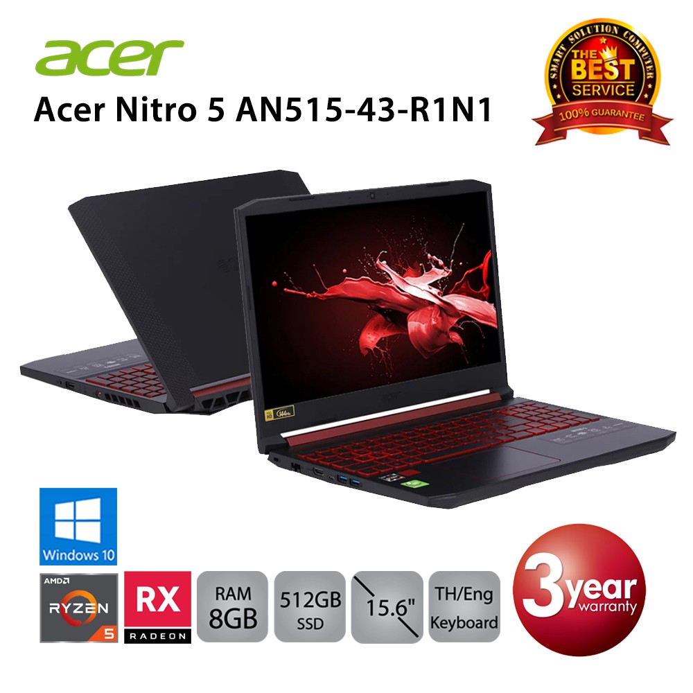 Acer Nitro 5 AN515-43-R1N1/T014 AMD Ryzen 5/8GB/512GB SSD/RX 560X/15.6/Win10 (Black)
