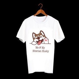 เสื้อยืดลายหมา ไซบีเรียน ฮัสกี้ Me &amp; My Siberian Husky MMD16