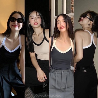 Choky crop เสื้อสายเดี่ยวสุดคิ้วเเมทได้หลายเเบบ