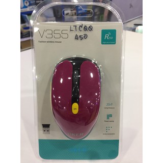 OKER เม้าส์ไร้สาย Mouse wireless 250GHz รุ่น V355 สีชมพู