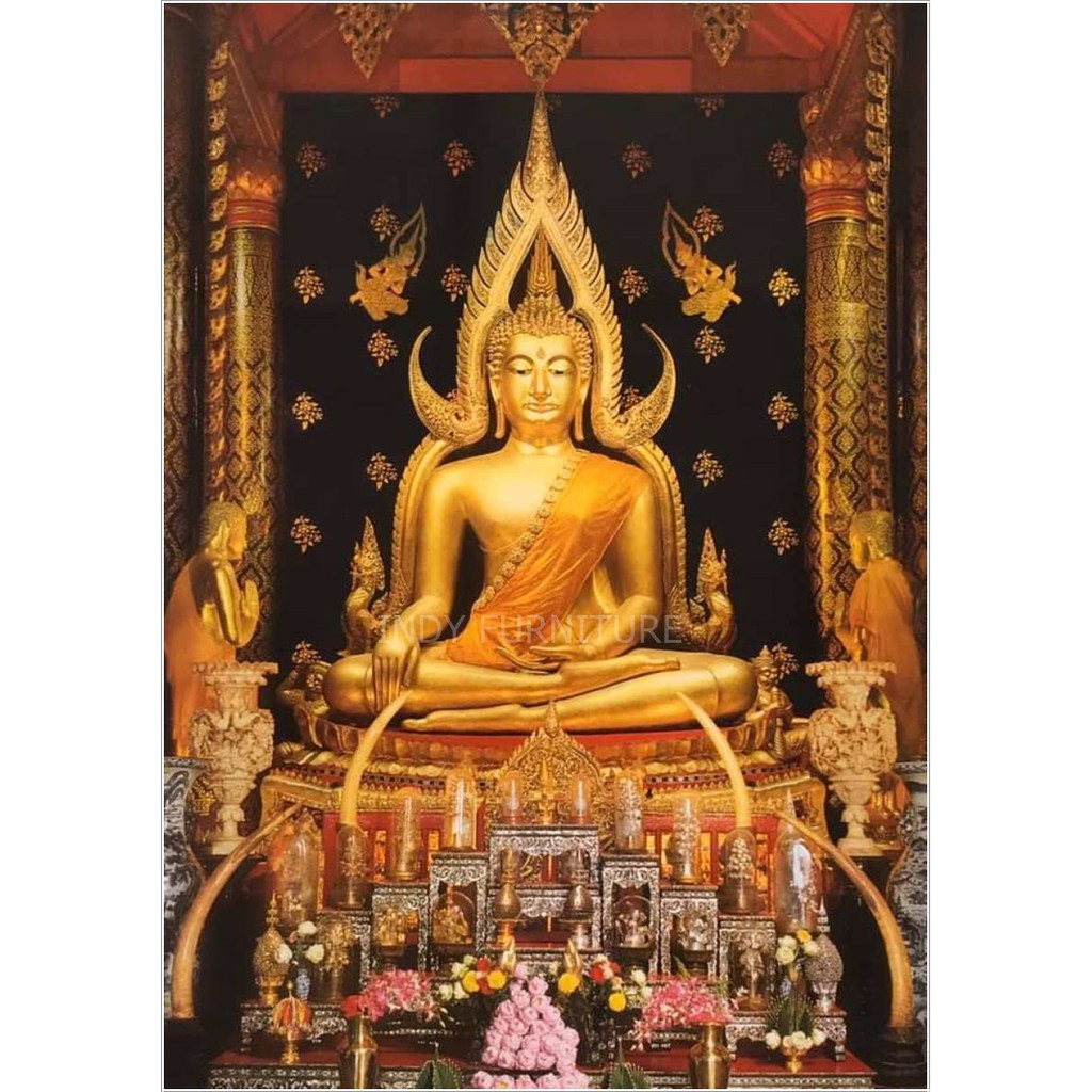(9372) รูปภาพมงคล หลวงพ่อพุทธชินราช องค์ทอง จ.พิษณุโลก ขนาดภาพ 15x21นิ้ว ( 38 x 54 ซม.)
