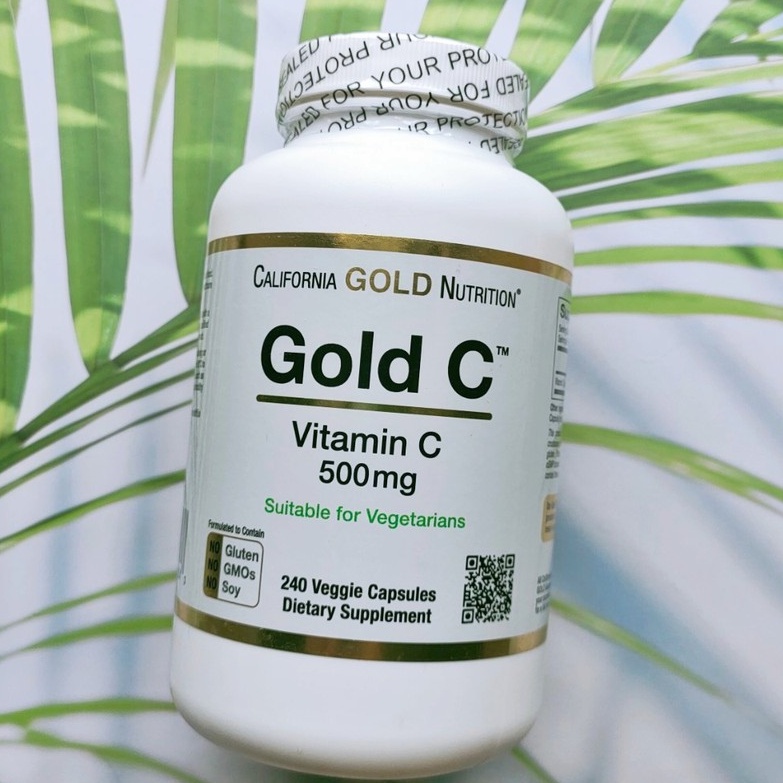 วิตามินซี Gold C Vitamin C 500 mg 240 Veggie Caps (California Gold Nutrition®) เสริมภูมิต้านทาน