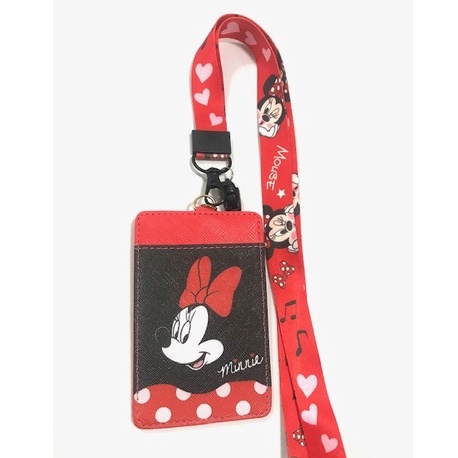 MINNIE สายคล้องคอ สายคล้องบัตร ที่ใส่บัตร ซองใส่บัตร ที่ใส่บัตร พร้อมสายคล้องคอ ลาย Minnie bf bf งาน