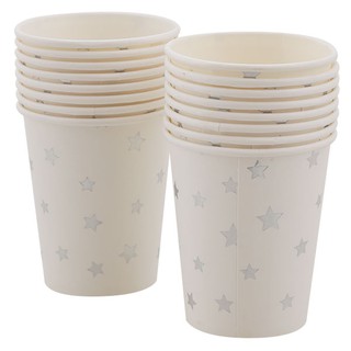 🔥HOT🔥 แก้วกระดาษ ลายแฟนซี คละแบบ แพ็ค 16 ใบ Paper Cups Fancy Pattern 15 PCS Assorted