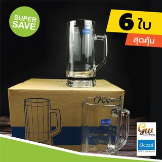 แก้วเบียร์ แก้วโอเชี่ยน Beer Mug Glass Ocean Glass แก้วมัค ใบใหญ่ Pack 6 ใบ