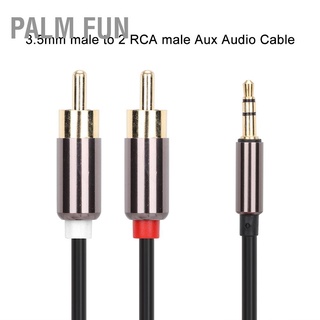 [คลังสินค้าใส] Palm Fun 1m High Quality 3.5mm Male to 2 RCA Audio Adapter Cable Y Splitter Aux Cord Line