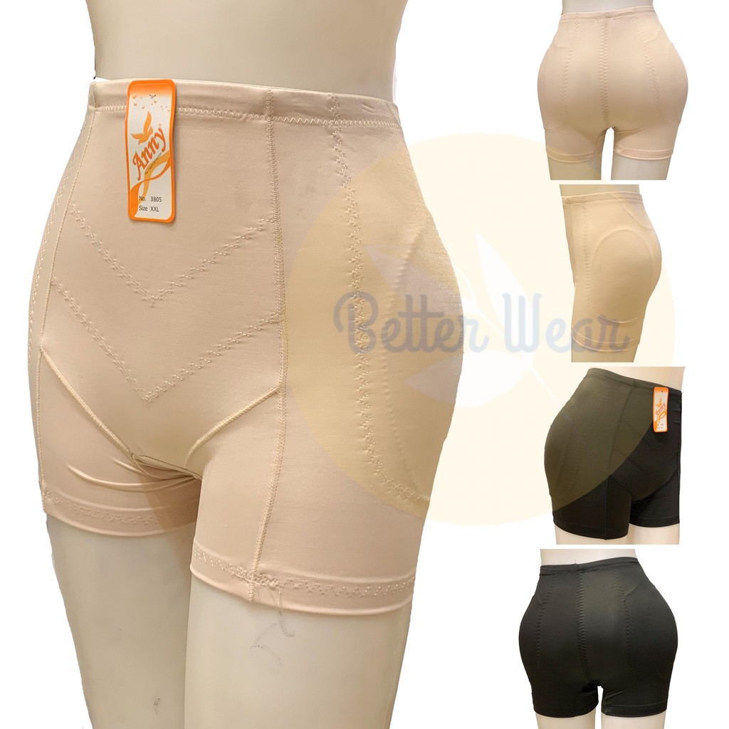 Anny 3805 กางเกงเสริมสะโพก เสริมข้าง สีดำ เนื้อ ไซส์ M-XXL