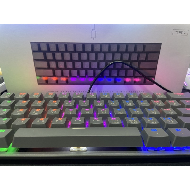 คีบอร์ด tsunami mk-61 (blue switch) สีเทาครับ