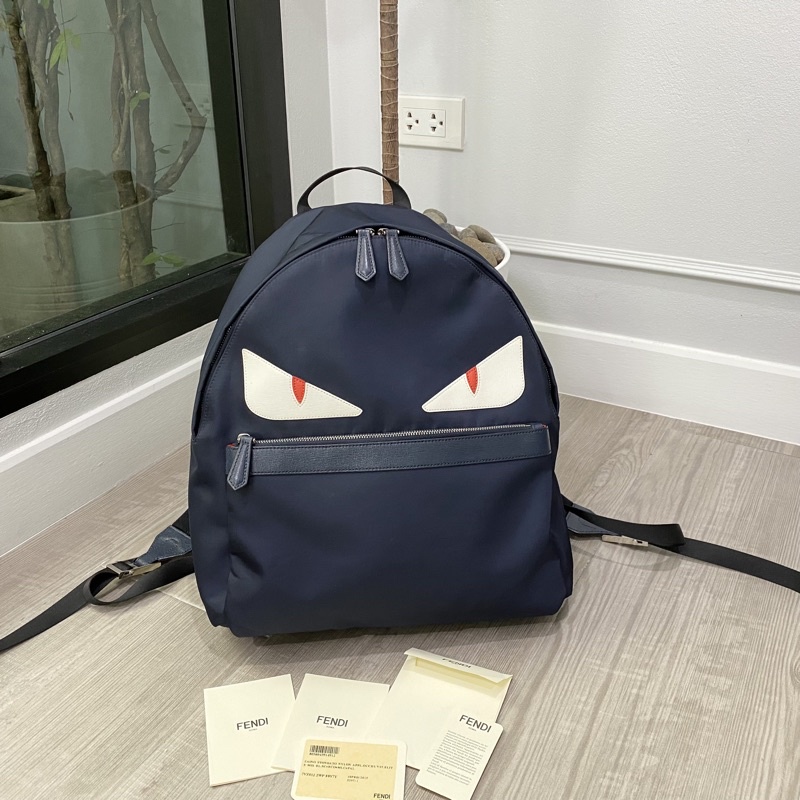 Fendi monster nylon backpack