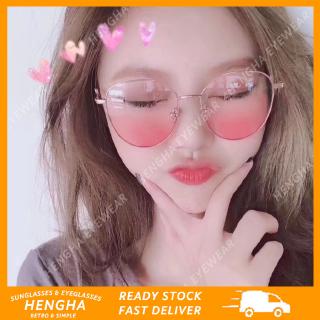 【HENGHA】【พร้อมสต็อก】แฟชั่นเกาหลีลูกอมสีสีชมพูผู้หญิงแว่นตาป้องกันแว่นตาสีฟ้า