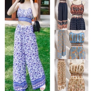 13ลาย เสื้อ+กางเกง ชุดเซ็ตBohemien Style ชุดใส่ไปทะเล ผ้าสปัน ใส่สบาย ราคาดี๊ดี🐚🫧