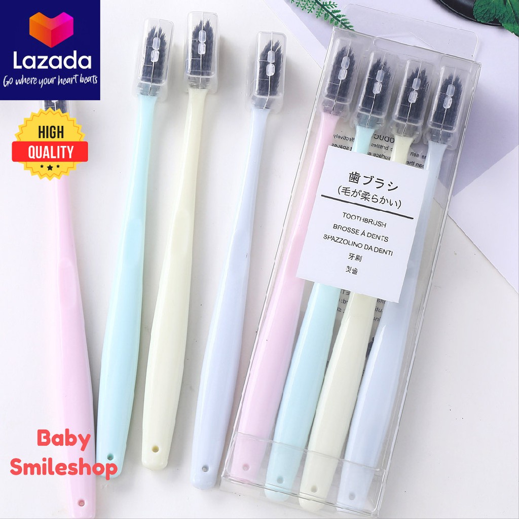 🚩แปรงสีฟัน แพ็ค 4 ชิ้น, แพ็ค 10 ชิ้น สุดคุ้ม ประหยัด หลากสี ขนแปรงนุ่ม ขนแปรงปลายเรียว ของใช้ในบ้าน 