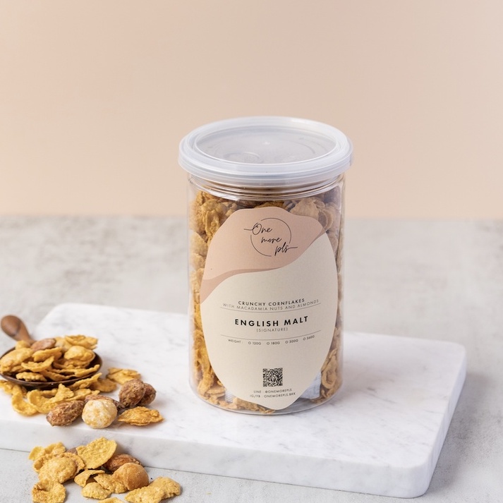 Can M (180g.) - Cornflakes with Macadamias&Almonds คอร์นเฟลกผสมแมคคาเดเมียและอัลมอนด์