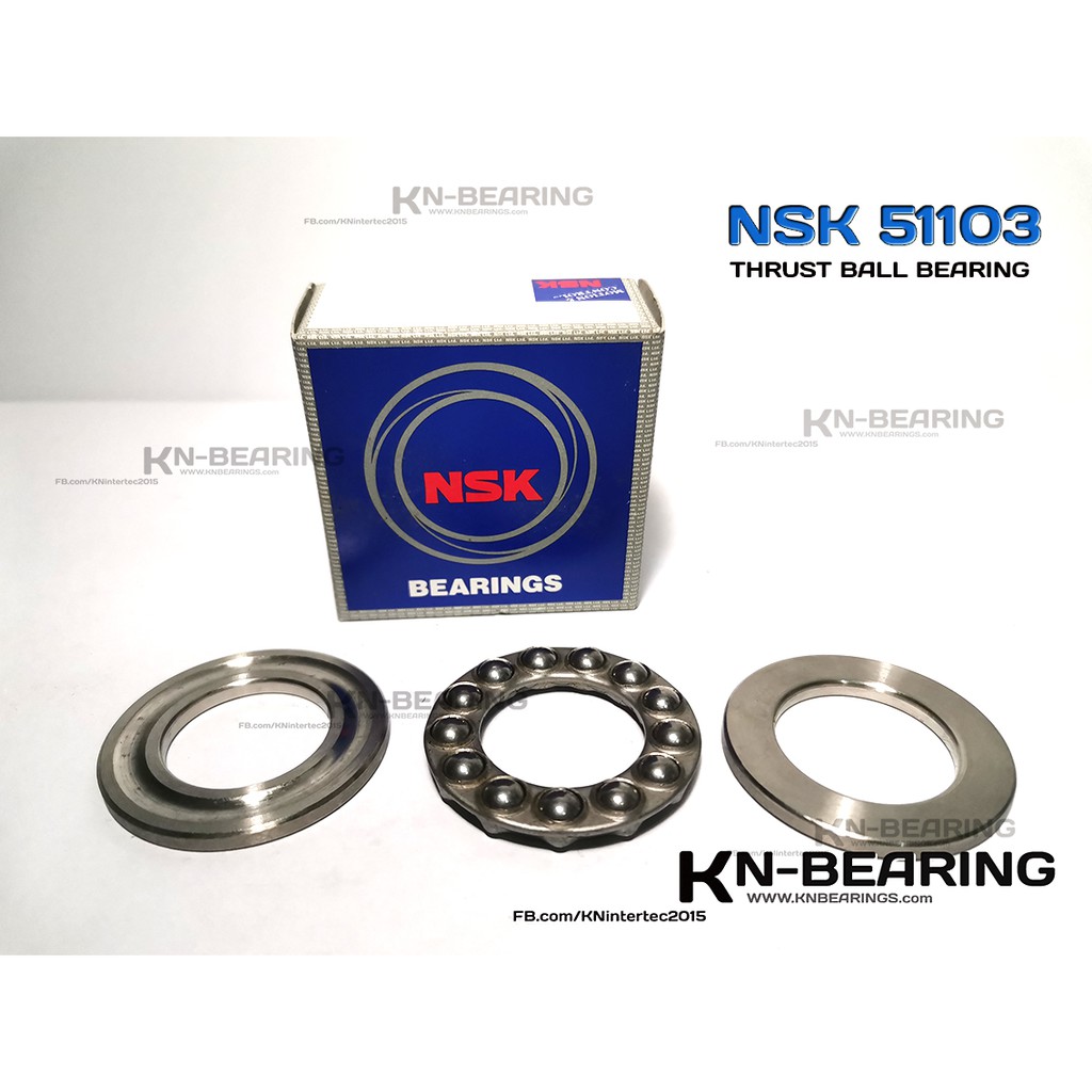 (ราคาต่อกล่อง)ลูกปืนกันรุน 51100 51101 51103 51104 51105  ยี่ห้อ NSK แท้  thrust ball bearing