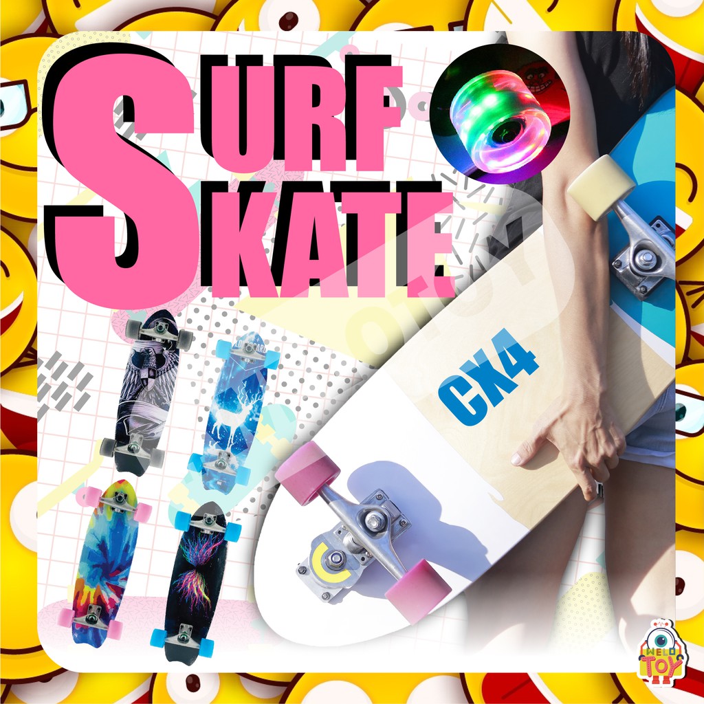 Surfskate CX4 surf skateboard เซิฟ์สเก็ต สเก็ตบอร์ด ล้อมีไฟ