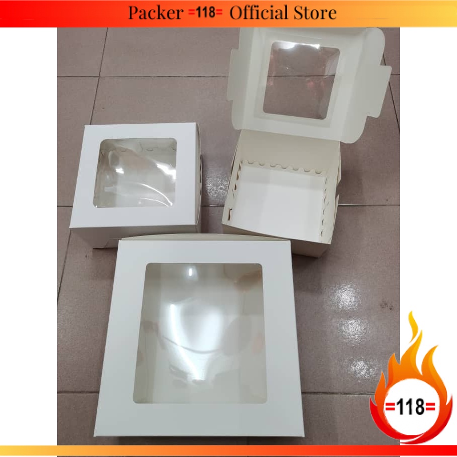 KJ20 450gsm กล่องหน้าต่างการ์ดสีขาวพร้อมถาด-10pc/pkt