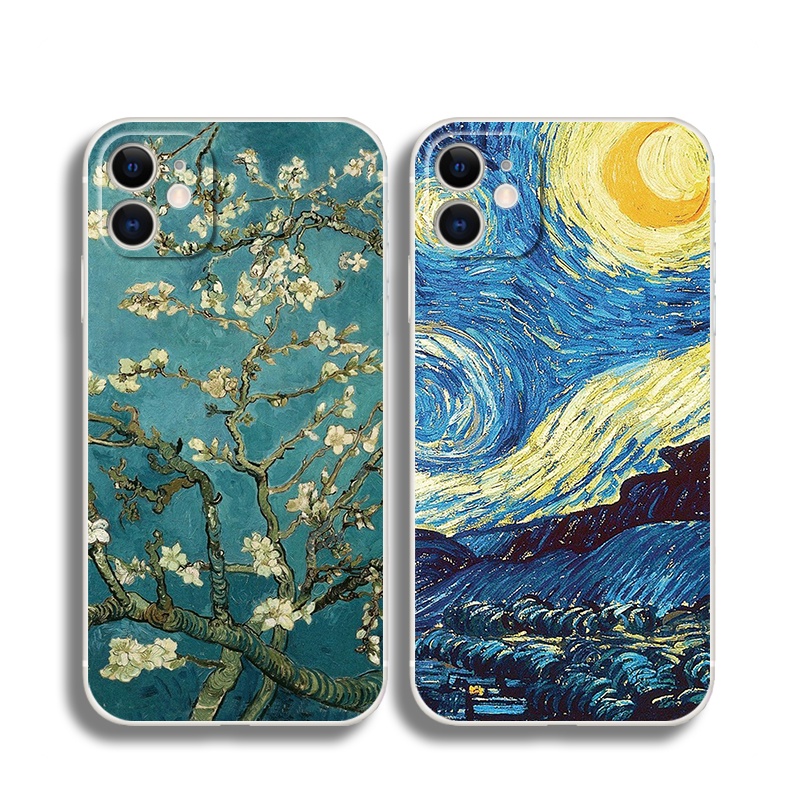 Van Gogh Color Art IPhone XR 14 Pro Max 12 13 mini 11 Pro Xs Max X 8 7 6s Plus SE2 Soft Case TPU Cover เคสซิลิโคน