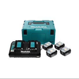 ชุดแบต 18V 5.0 amp 4ก้อน + แท่นชาร์จ + กล่อง Makita MKP3PT184