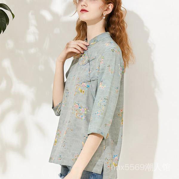 เสื้อเชิ้ตกี่เพ้า แฮนด์เมด สไตล์จีน แฟชั่นฤดูใบไม้ผลิ และฤดูร้อน ...