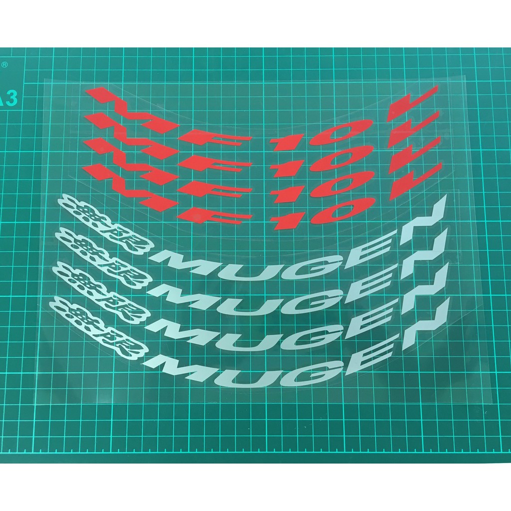 สติ๊กเกอร์ล้อกีฬา Mugen MF10 [ส่งออกสเปค]