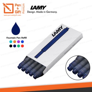 หมึกหลอด LAMY รุ่น T10 แพ็ค 5 ชิ้น มี 8 สีให้เลือก - หมึกหลอดลามี่ สำหรับปากกาหมึกซึม ของแท้100%  Made in Germany